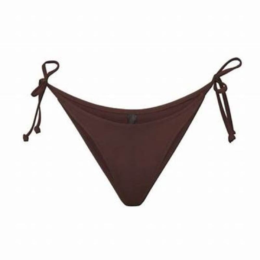 NWT Skims‎ Low Rise Tie Bikini Bottom Cocoa 4X